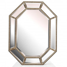 Зеркало в зеркальной раме Diamond Silver (Даймонд), Поталь античное серебро, 90*120 см 
