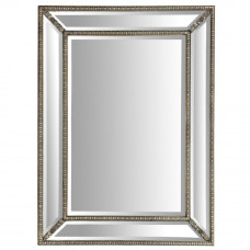 Зеркало в зеркальной раме Leon Silver (Леон), Поталь античное серебро, 90*120 см 
